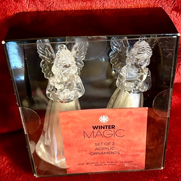 Peppermint & Pine Mug and Ear Muff Set. Winter Majic set of 2 Angel ornaments. - Picture 3 of 3